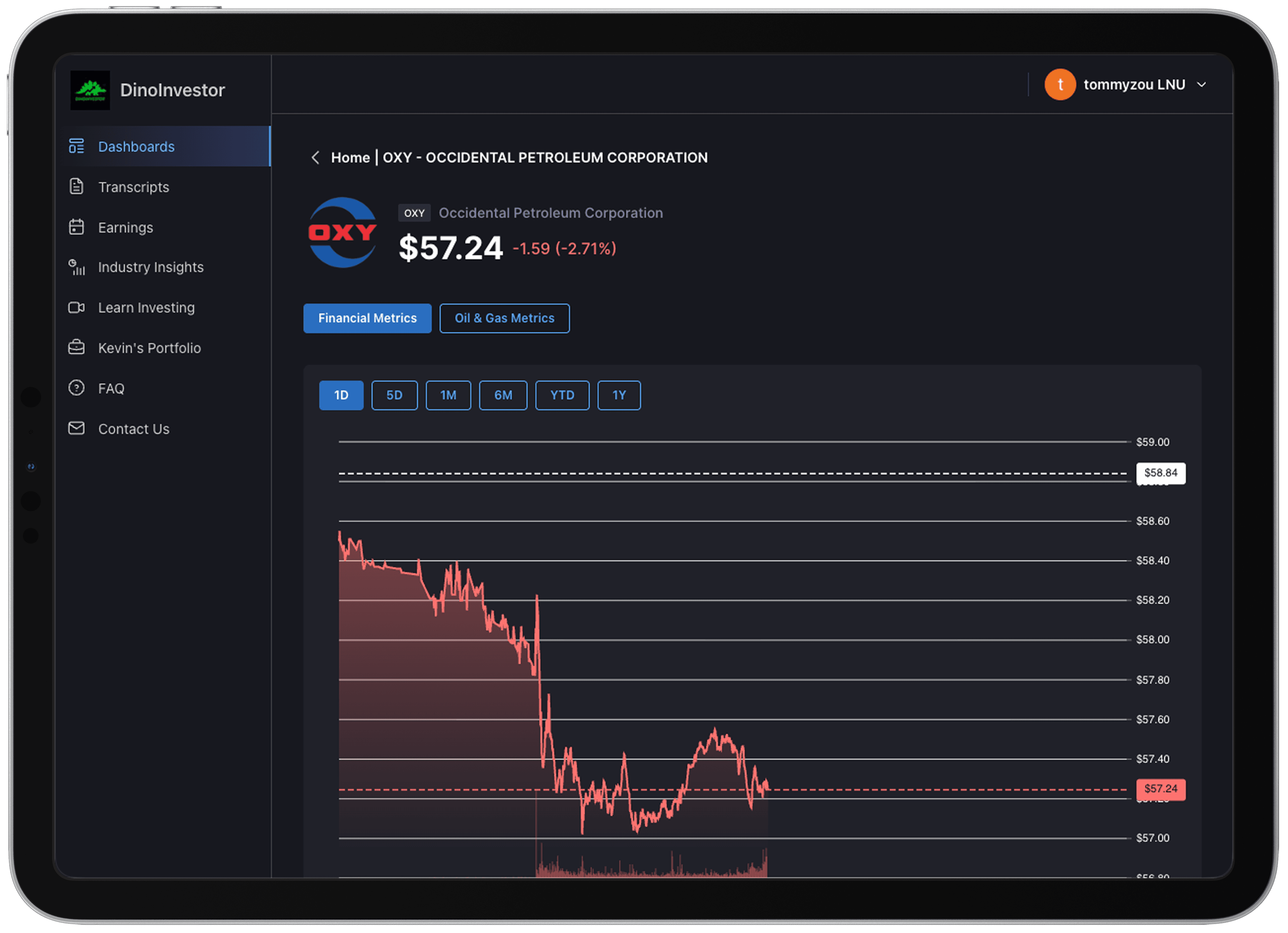 DinoInvestor product screenshot