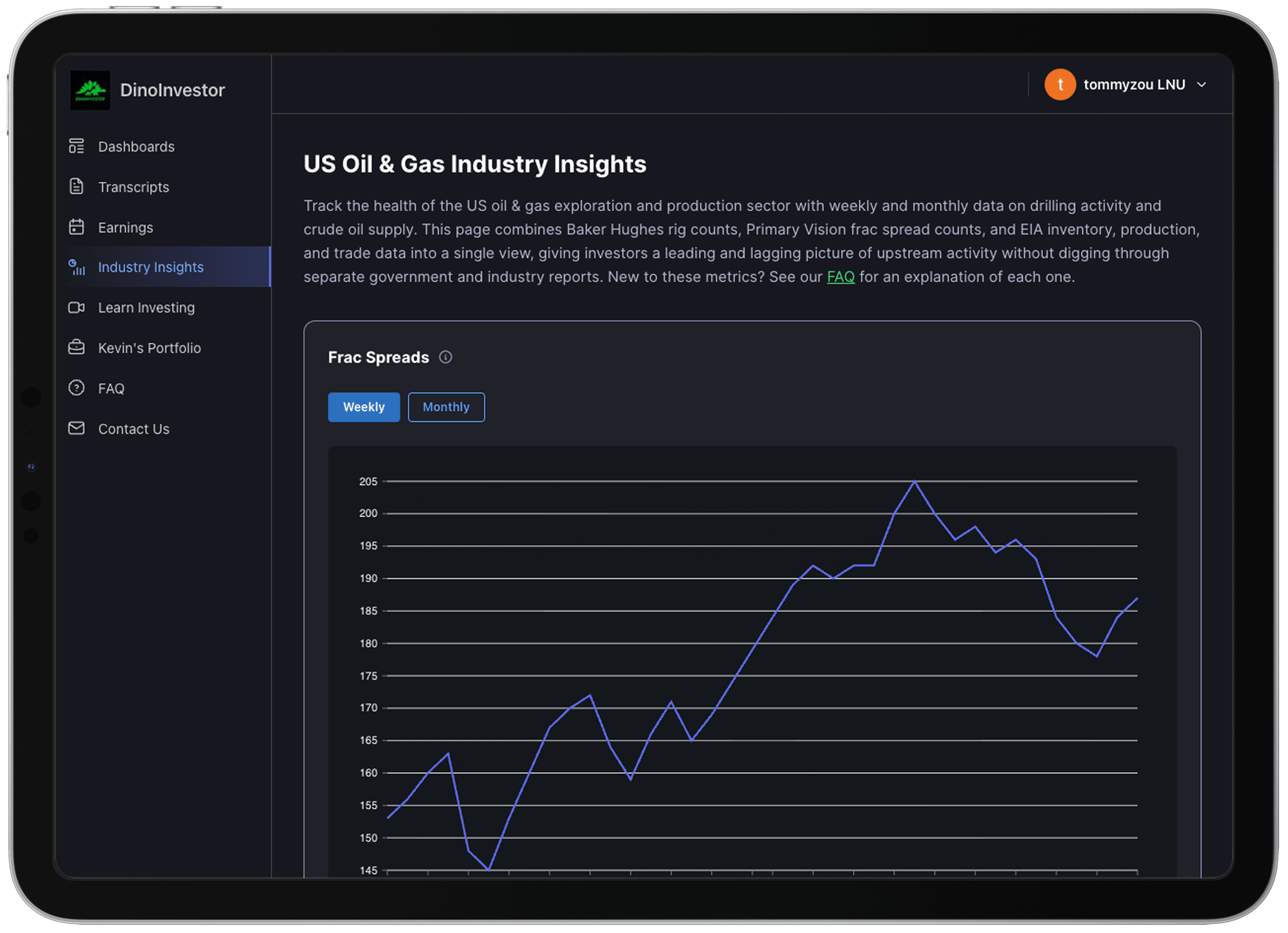 DinoInvestor product screenshot